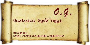 Osztoics Gyöngyi névjegykártya