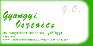 gyongyi osztoics business card